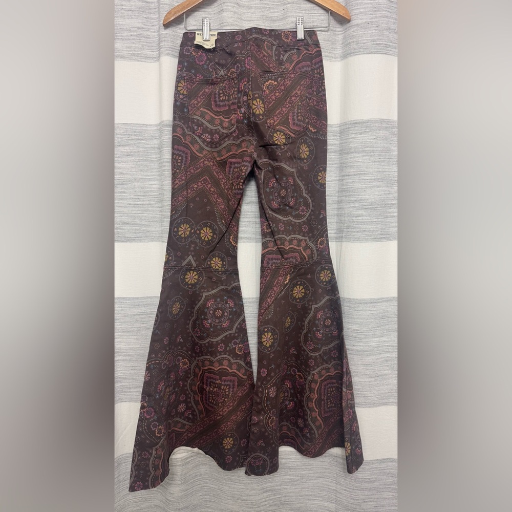 We The Free People Just Float On Retro Printed Flare Bell Bottoms Jeans | 26 - Picture 3 of 11